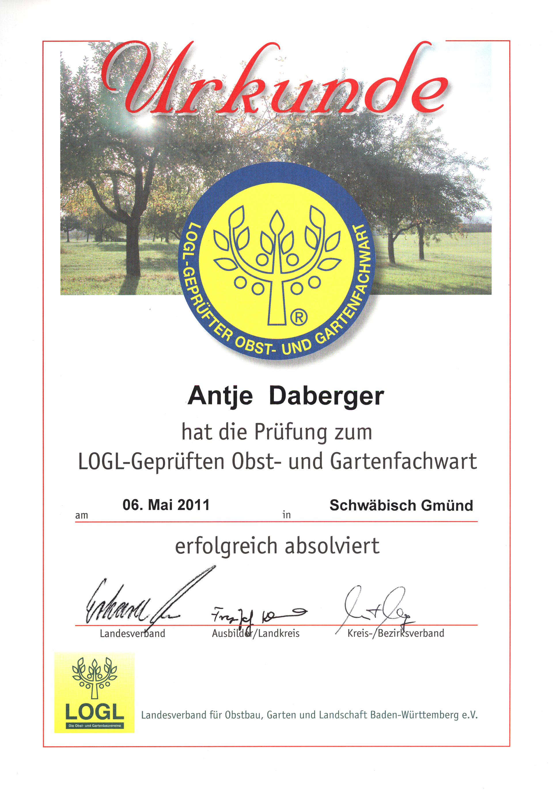 Antje Daberger Obst- und Gartenfachwirt