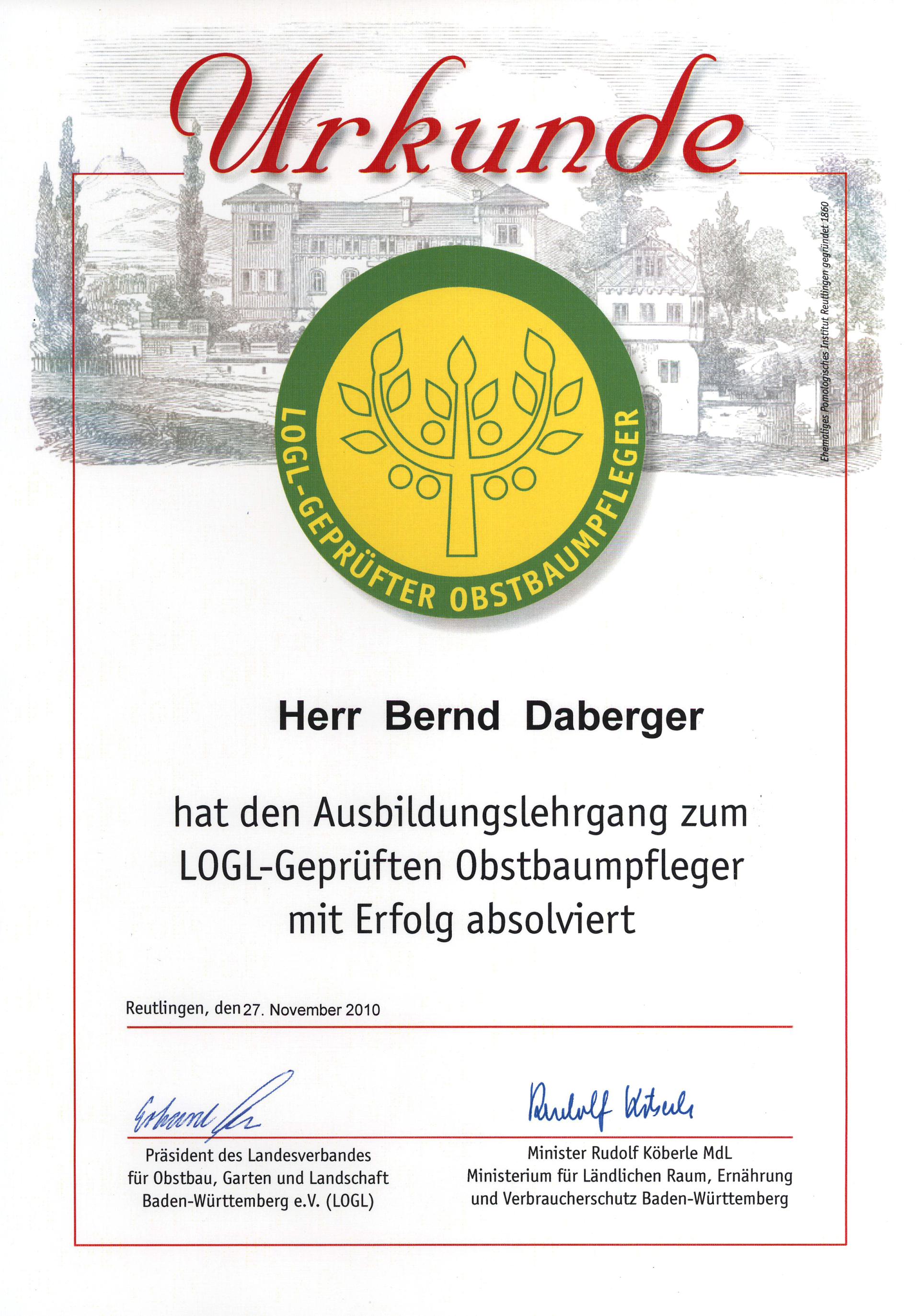 Bernd Daberger Obstbaumpfleger